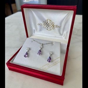 Purple Earrings and Necklace Set